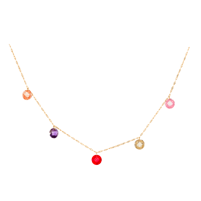 Gargantilla Oro 18K con Circonitas de Colores 8mm