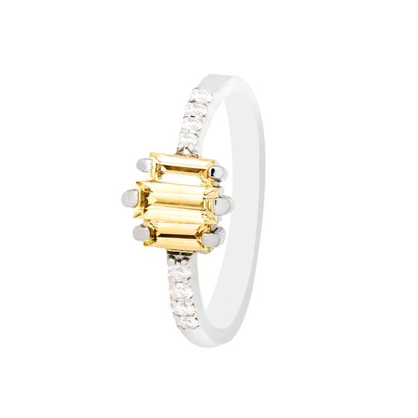 Anillo Oro Blanco 18K y Diamantes mod. Ethiopia