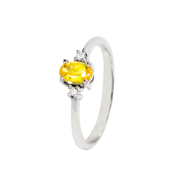 Anillo Oro Blanco 18K y Diamantes mod. Kenya
