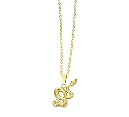 Colgante Plata 1ª Ley Baño Oro 18K Serpiente