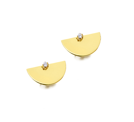 Pendientes Oro 18K Abanico con Diamante LeCarré