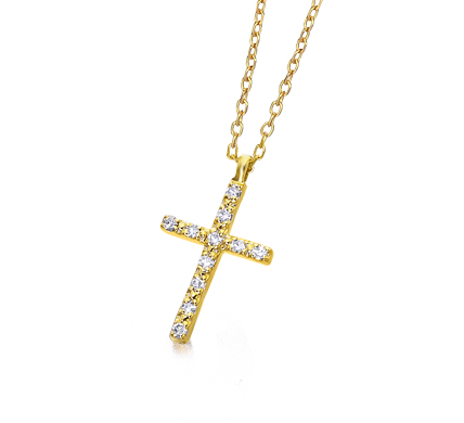 Cadena+Cruz Oro 18K con Diamantes LECARRÉ