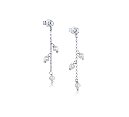 Pendientes Plata 1ª Ley con Perlas