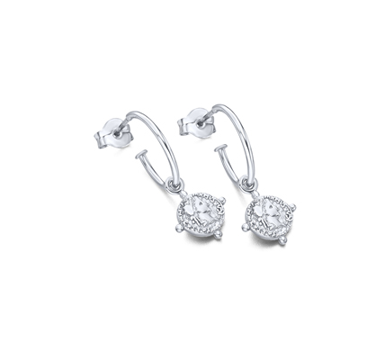 Pendientes Plata 1ª Ley Aros con Chapa
