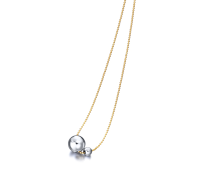 Gargantilla Plata 1ª Ley Bolas con Cadena chapada Oro 18K