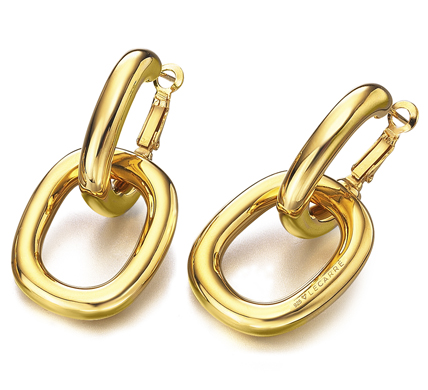 Pendientes Plata 1ª ley Baño Oro 18K Eslabones