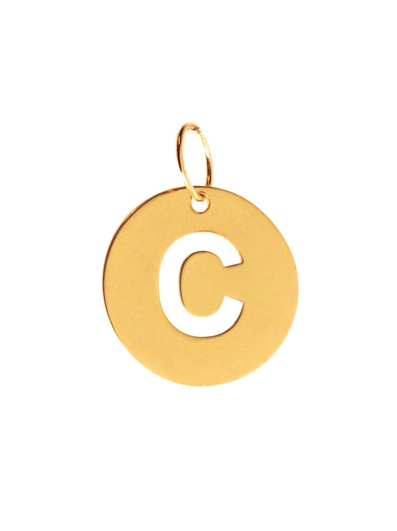 Colgante Oro 18K Inicial C 12mm