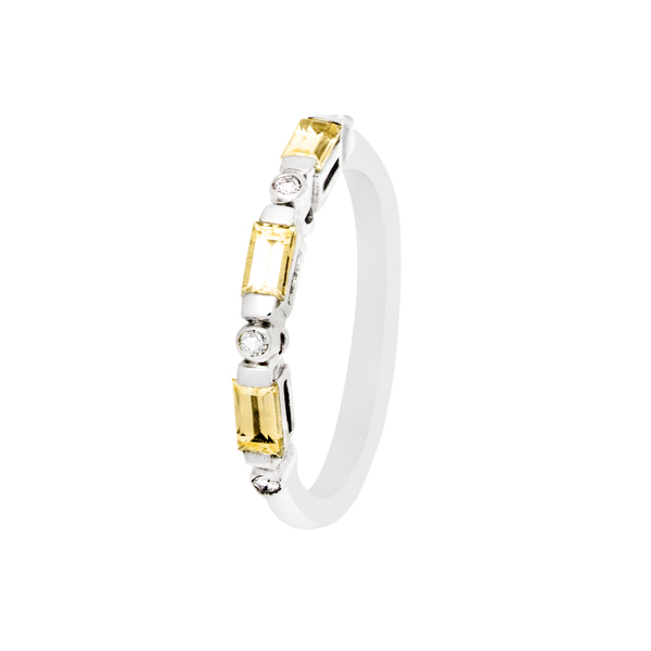 Anillo Oro Blanco 18K y Diamantes mod. Indian