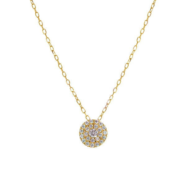 Gargantilla Oro 18K Rosetón con Circonitas