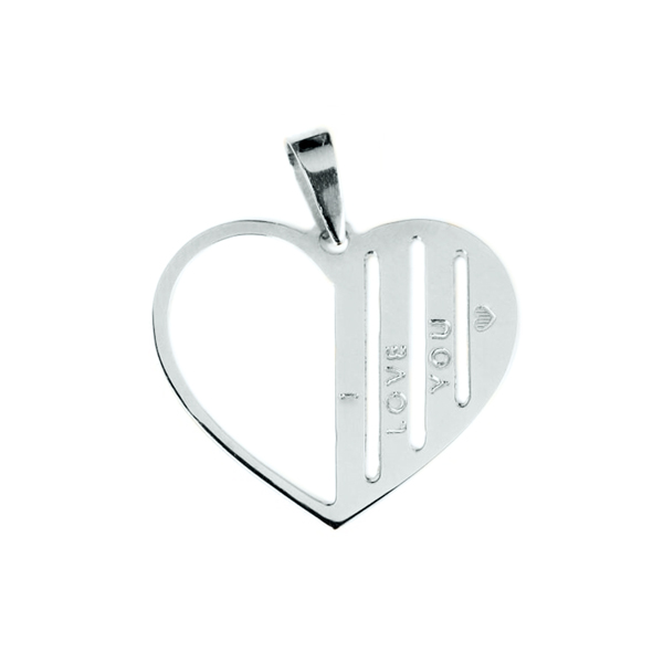Colgante Oro Blanco 18K Corazón Personalizado