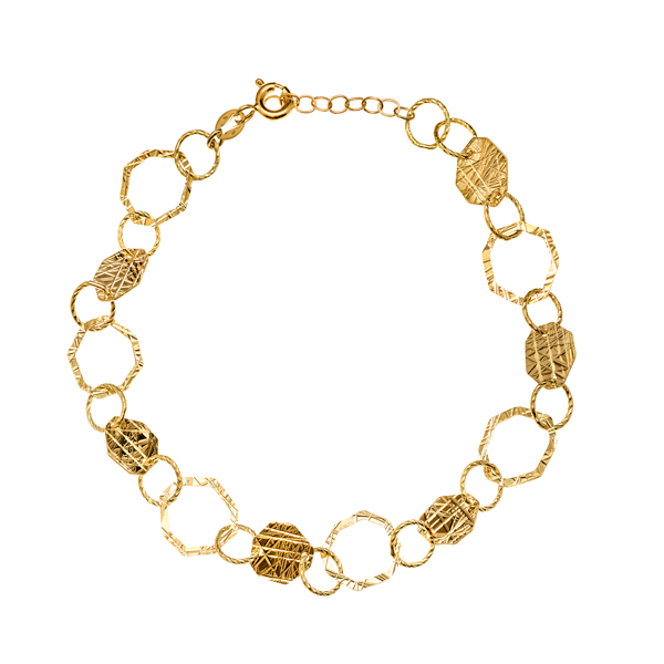 Pulsera de Oro 18K Círculos asimétricos