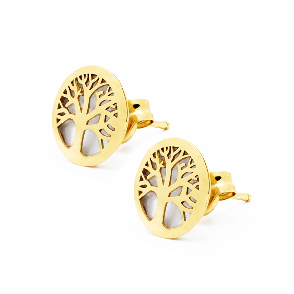 Pendientes Oro 18K Árbol de la Vida