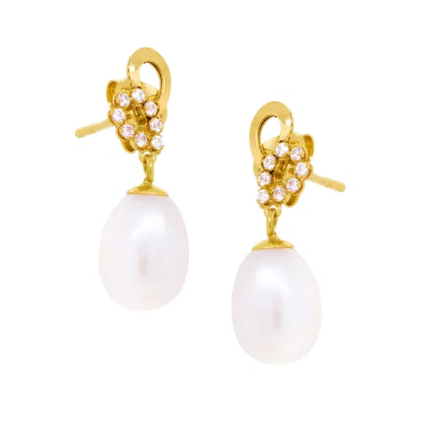 Pendientes Oro 18K con Perlas y Circonitas