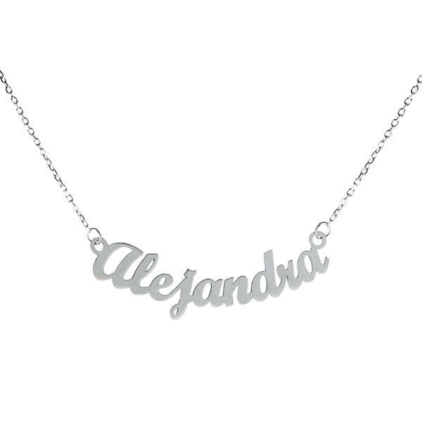 Gargantilla Plata 1ª Ley Nombre Personalizado 9-12 caracteres