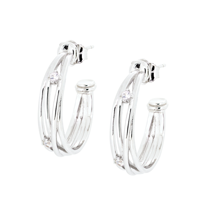 Pendientes Aro Plata 1ª Ley con Circonitas