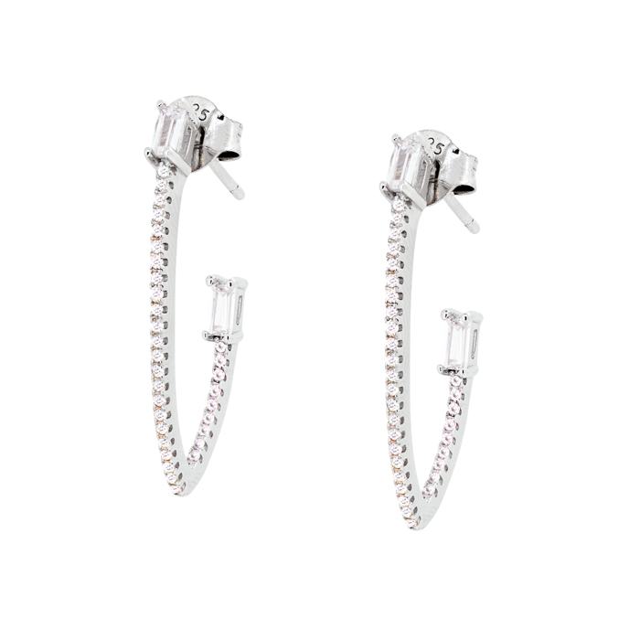 Pendientes Aro Plata 1ª Ley con Circonitas