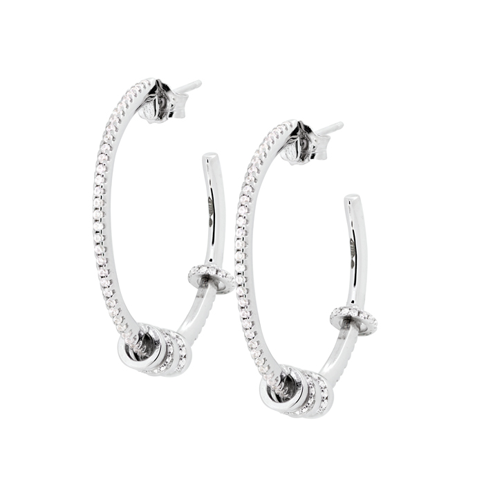 Pendientes Aro Plata 1ª Ley con Circonitas