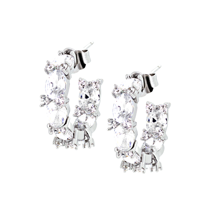 Pendientes Aro Plata 1ª Ley con Circonitas