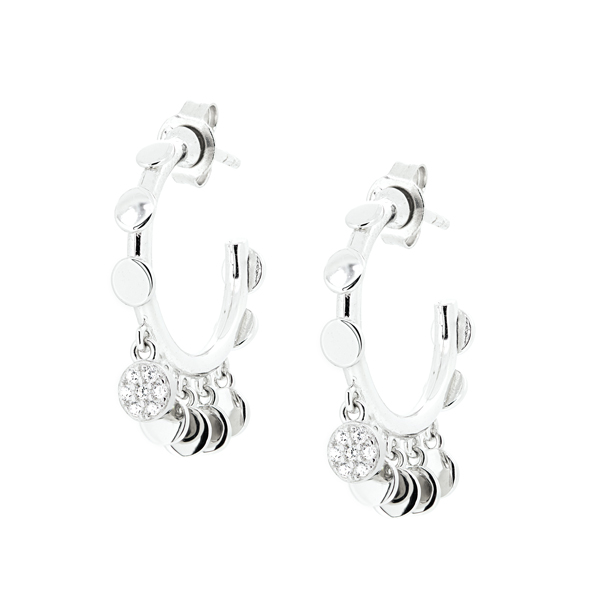Pendientes Aro Plata 1ª Ley con Circonitas