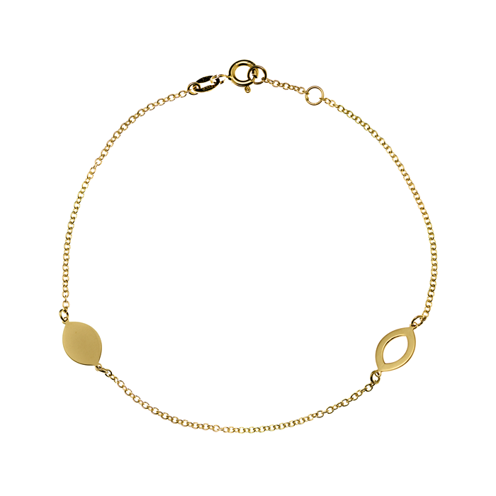Pulsera de Oro 18K Óvalos