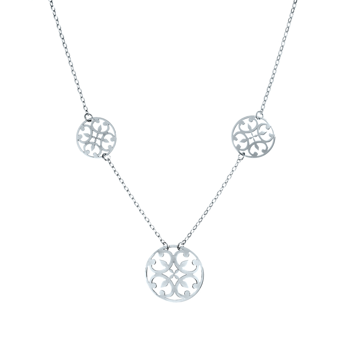 Gargantilla Oro Blanco 18K Mosaico