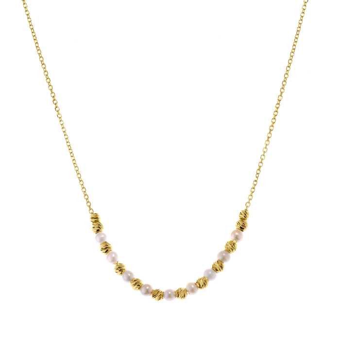 Gargantilla Oro 18K Bolas y Perlas