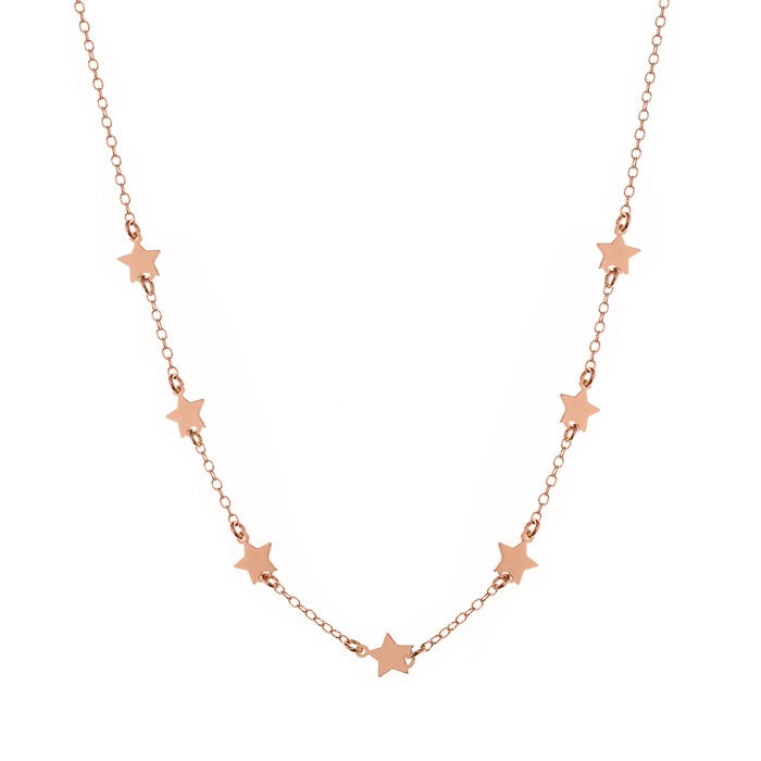 Gargantilla Oro Rosa 18K Estrellas