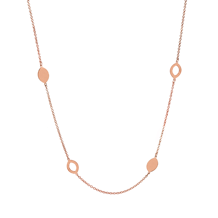 Gargantilla Oro Rosa 18K Óvalos