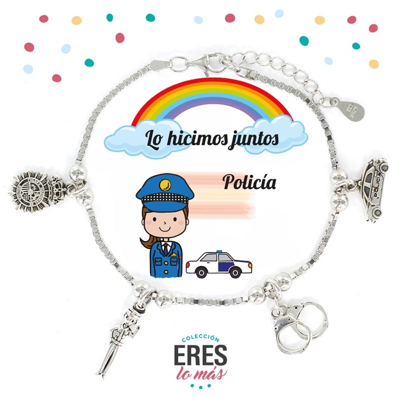 Pulsera Plata 1ª Ley Eres lo más Policía