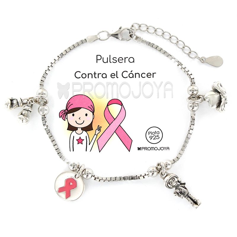 Pulsera Plata 1ª ley Eres lo más Lazo Cáncer