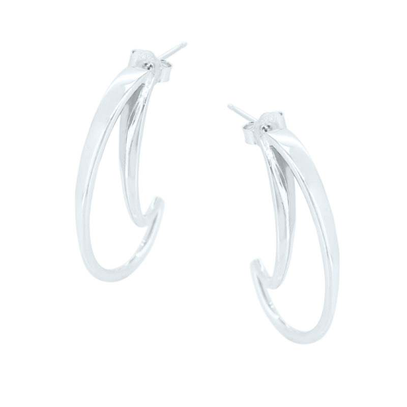 Pendientes Plata 1ª Ley Aro Media Luna