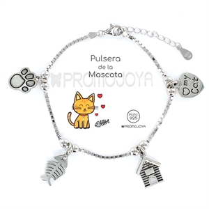Pulsera Plata 1ª Ley Mascota Gato