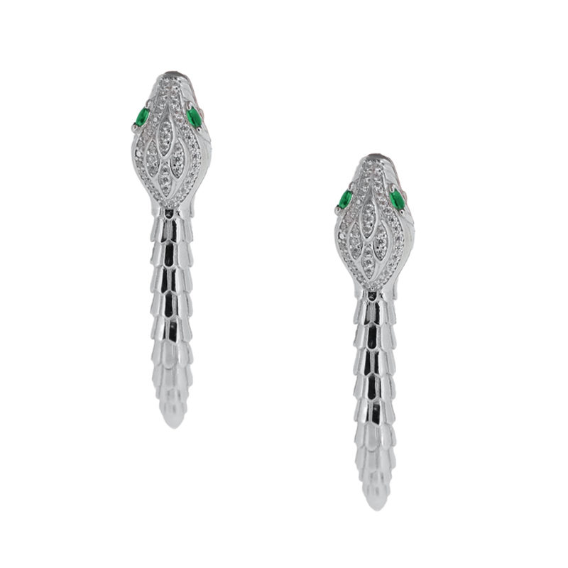 Pendientes Plata 1ª ley Serpiente recta colgante