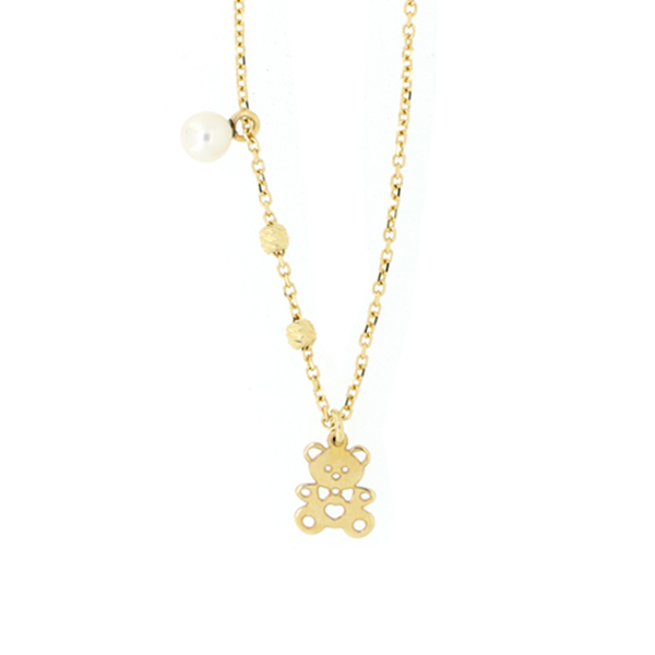 Gargantilla Oro 18K Osito y Perla