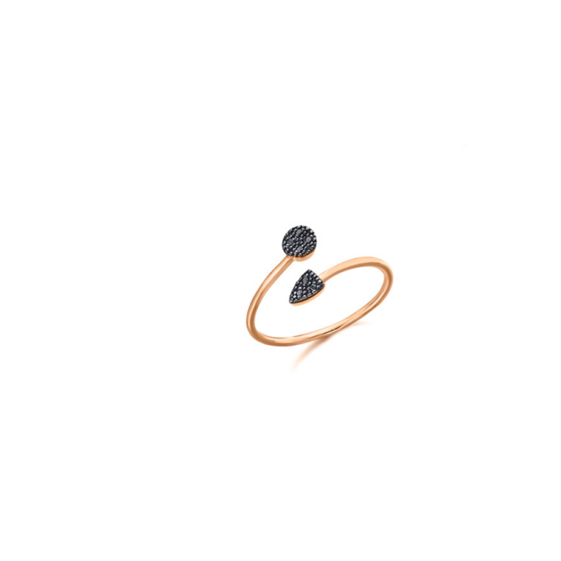 Anillo Oro Rosa 18K con Diamantes Black