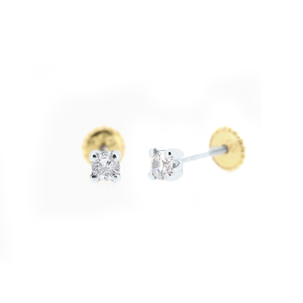 Pendientes Oro Blanco 18K Circonitas