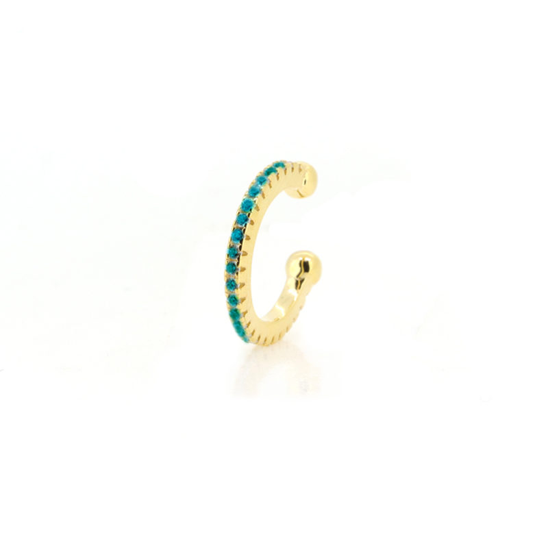 Pendientes Plata 1ª ley EAR CUFF Circonitas Baño Oro
