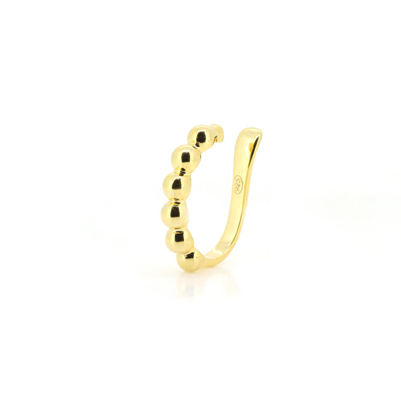 Pendientes Plata 1ª ley EAR CUFF Baño Oro