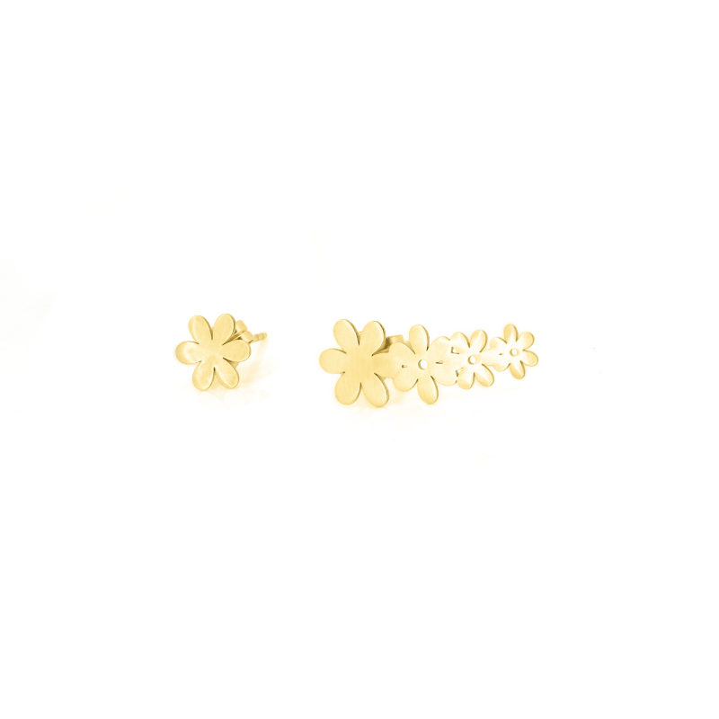Pendientes Oro 18K Flores Trepador