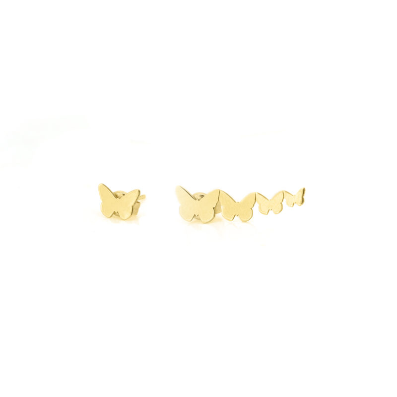 Pendientes Oro 18K Mariposas Trepador