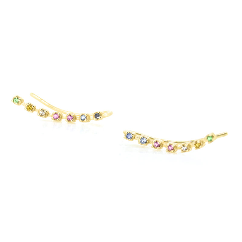 Pendientes Oro 18K Circonitas Color Trepador