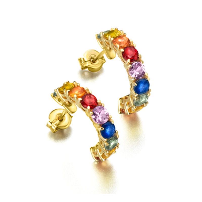 Pendientes Oro 18K con Zafiro de Colores Lecarré