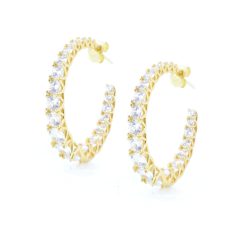 Pendientes Plata 1ª ley Baño Oro Circonitas