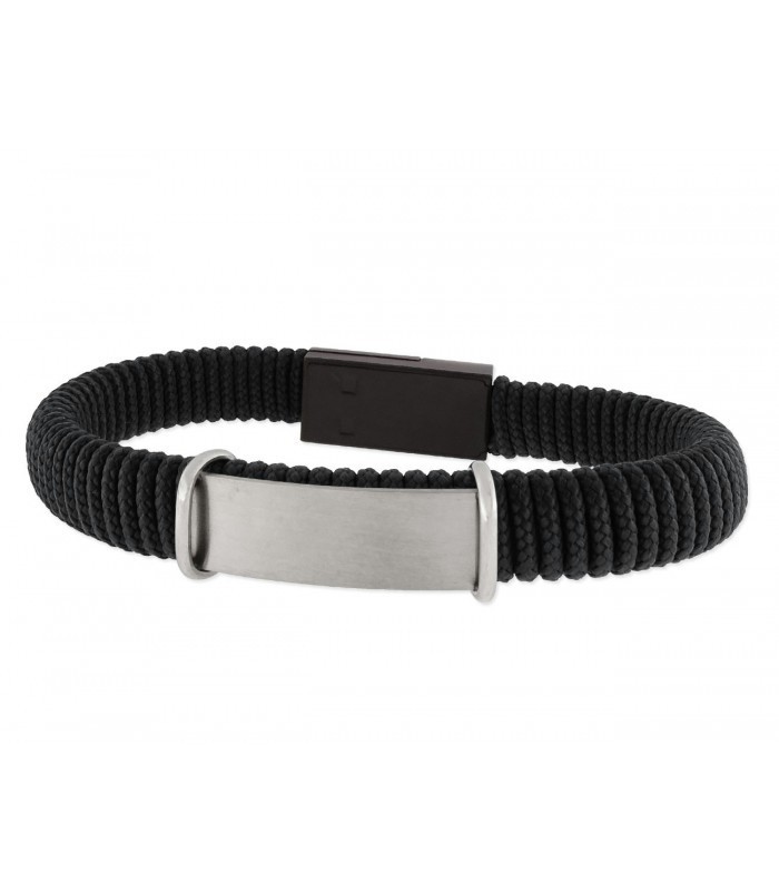 Pulsera USB Placa Acero Android Negra