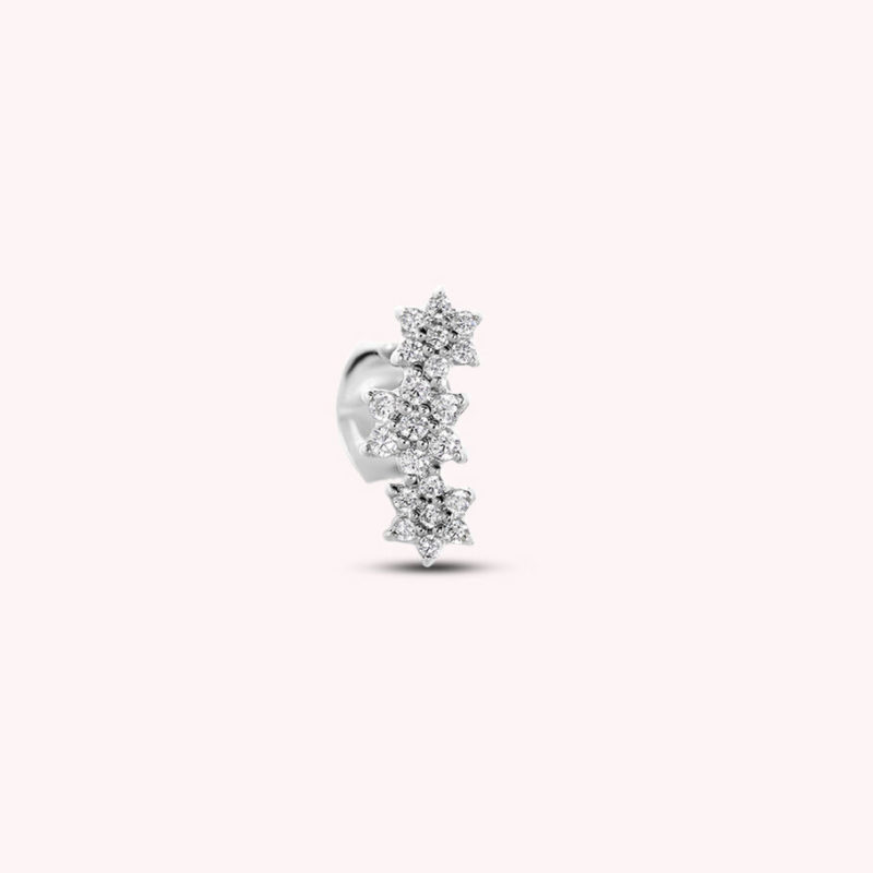 Piercing mini TRIOFLOR - Cristal / Plateado AGATHA