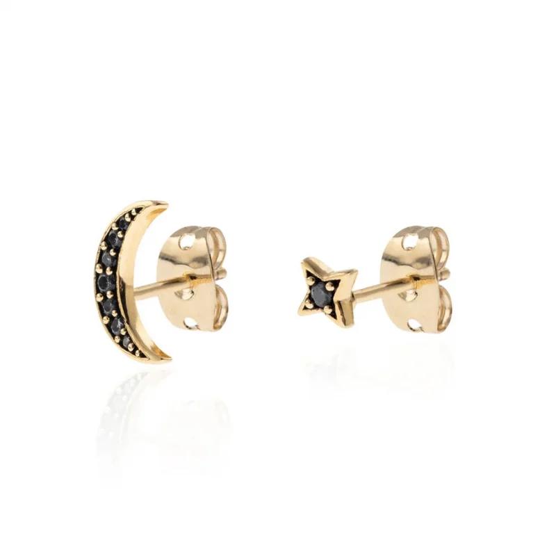 Pendientes cortos PENICHE - Cristal / Baño Oro AGATHA