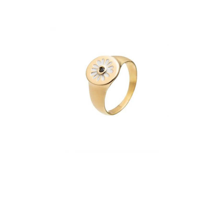 Anillo ancho CIAM - Negro / Oro AGATHA