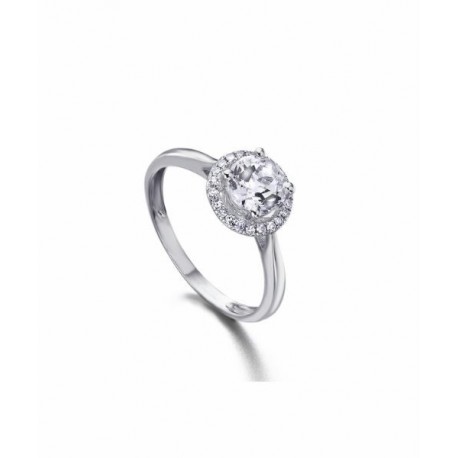 ANILLO COMPROMISO CON TOPACIO BLANCO Y DIAMANTES LeCarré