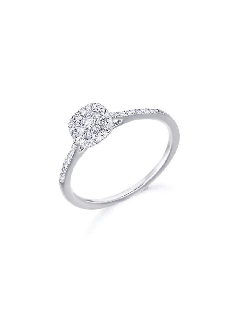 ANILLO ROSETA DESTINY ORO BLANCO DIAMANTES LeCarré