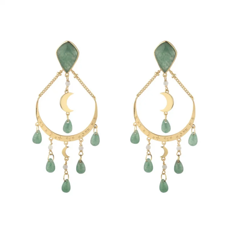 Pendientes largos MOONLIGHT - Aventurine Agatha París. Colección Sara Carbonero. (copia)